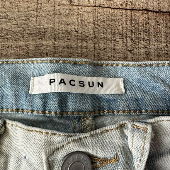 Pacsun light indigo denim jeans stacked skinny high waist men's 28 - Picture 2 of 11